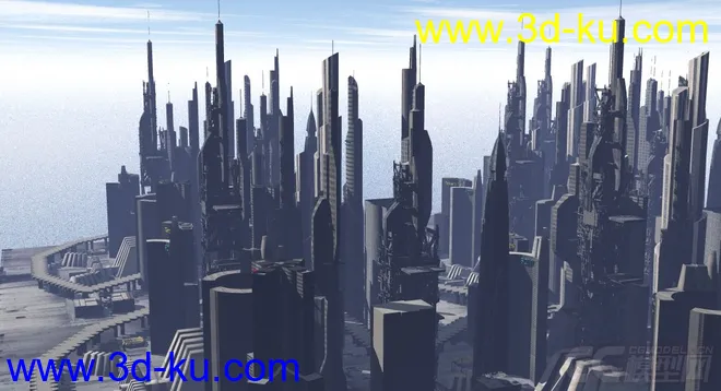 科幻系列之水边城市，军事基地模型的图片7