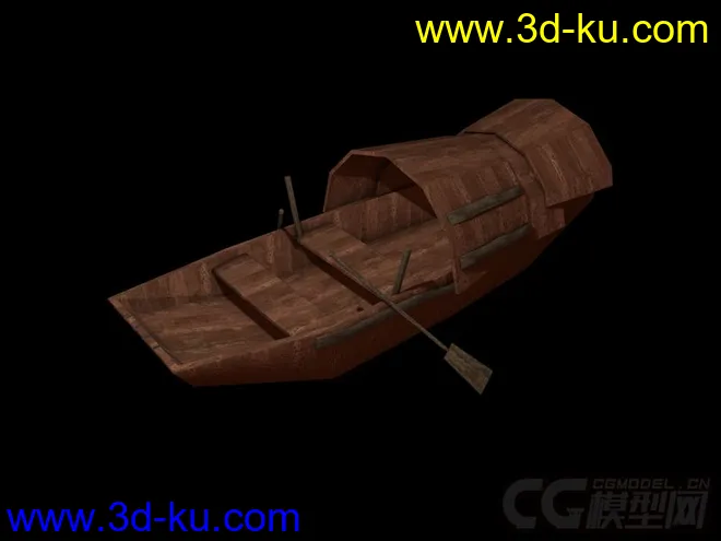 c4d乌篷船模型 有材质贴图 可动画的图片1