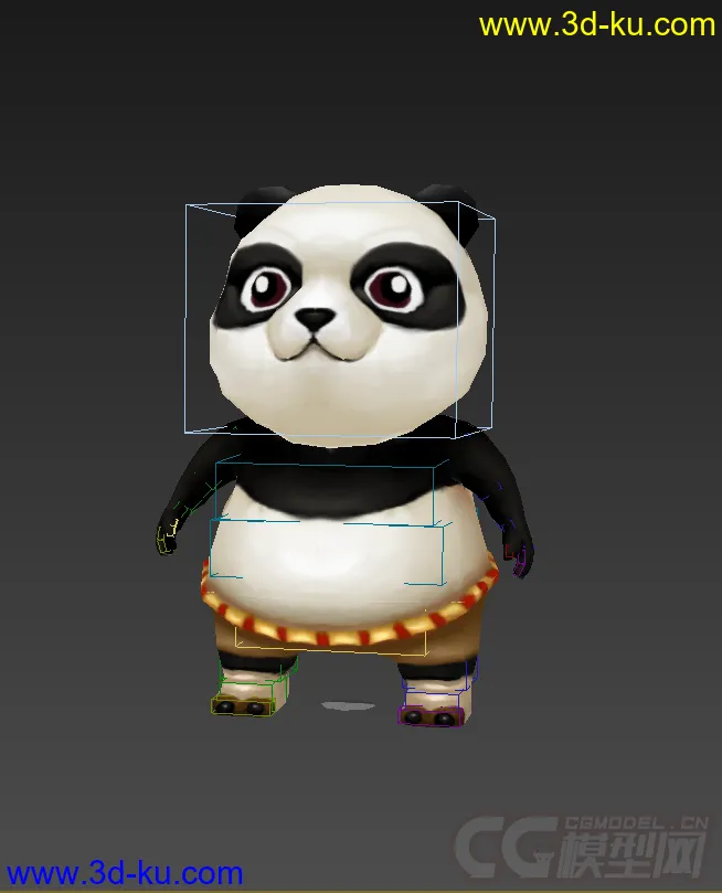 Q版熊猫人，低模免费。模型的图片1