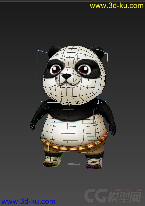 Q版熊猫人，低模免费。模型的图片2