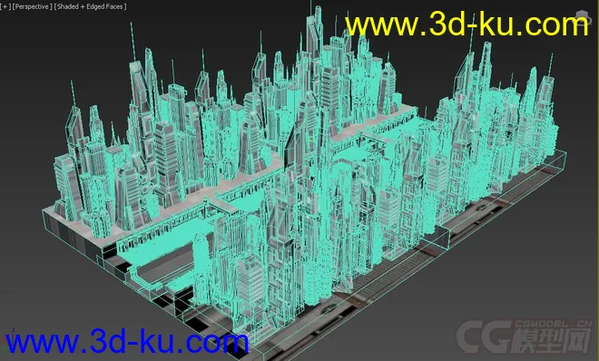 科幻系列之未来城市，城市街道，商业中心，科幻建筑模型的图片4