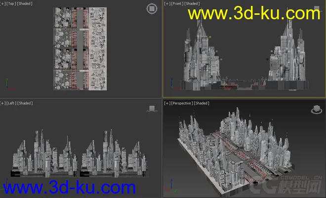 科幻系列之未来城市，城市街道，商业中心，科幻建筑模型的图片6