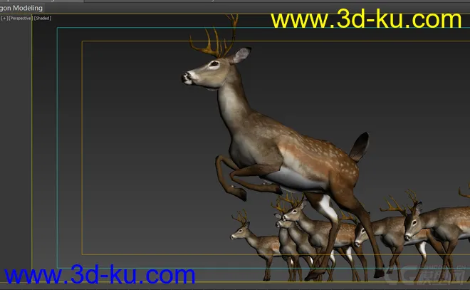 梅花鹿的多种绑定模型的图片3