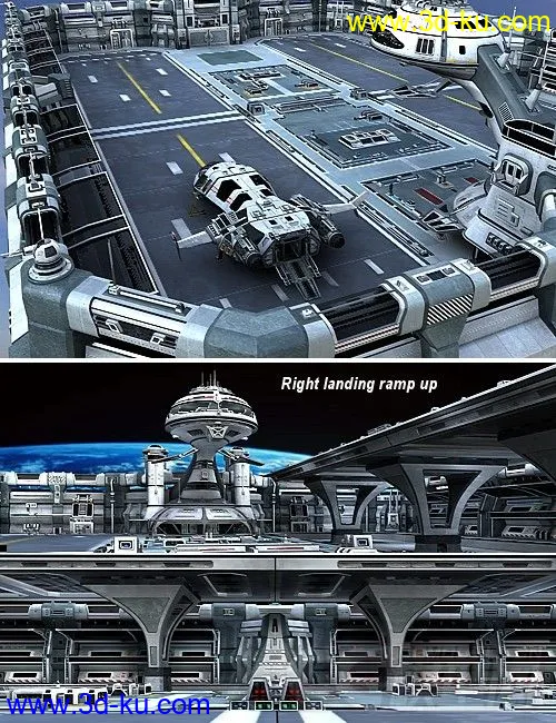 精彩的科幻系列之—未来飞机平台，军事维护基地，空军基地模型的图片4