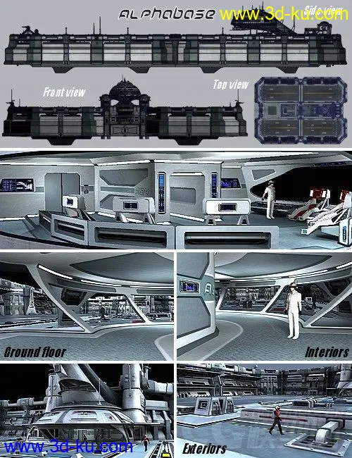 精彩的科幻系列之—未来飞机平台，军事维护基地，空军基地模型的图片8