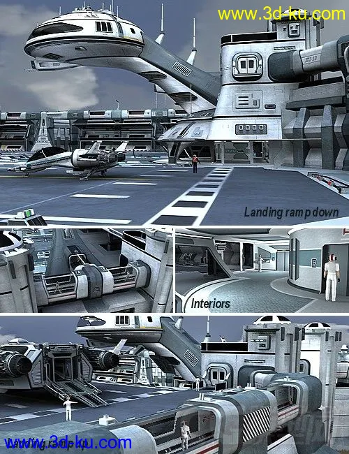 精彩的科幻系列之—未来飞机平台，军事维护基地，空军基地模型的图片11