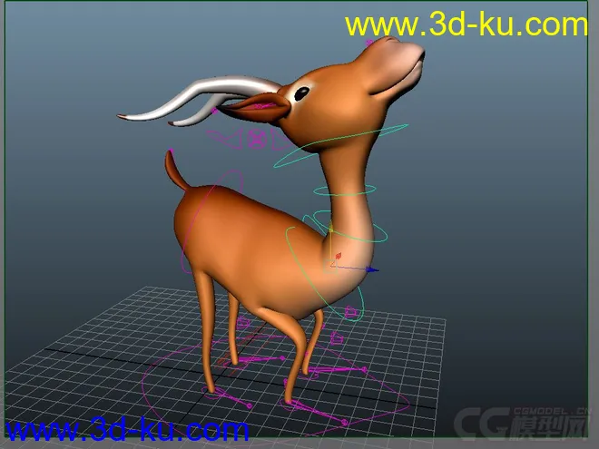Maya卡通小鹿带绑定模型的图片6
