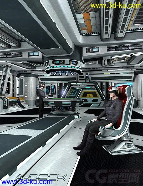 免费精彩的科幻系列之—飞机指挥中心，指挥室，宇宙飞船控模型的图片2