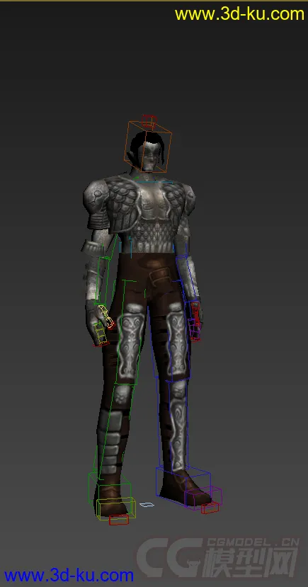 带面具穿盔甲的男人，低模模型的图片1