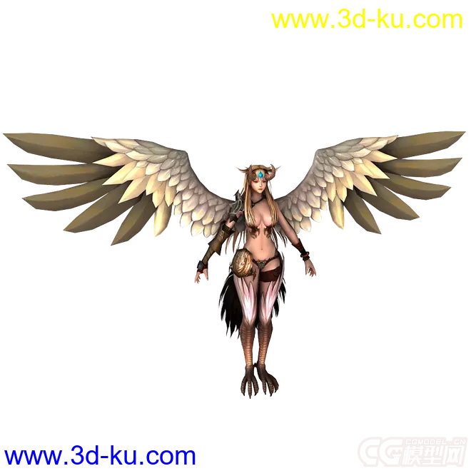 免费有绑定有翅膀的女天使模型下载的图片2