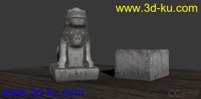CG 石像 石狮 石器模型的图片3
