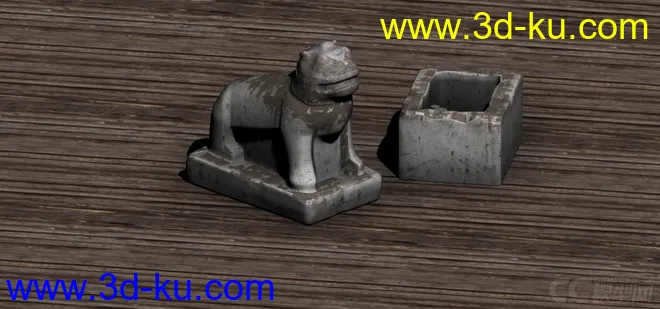 CG 石像 石狮 石器模型的图片4
