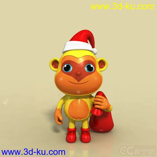 Christmas monkey圣诞猴子模型的图片1