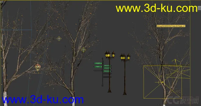 树灯-灯笼-路灯-路牌模型的图片2
