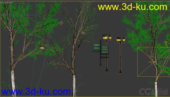 树灯-灯笼-路灯-路牌模型的图片3
