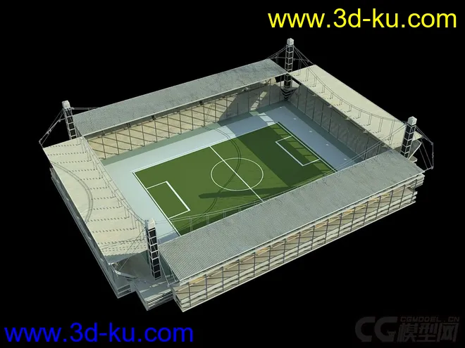 足球场 体育场场景模型的图片1