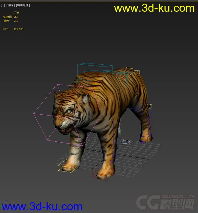 低模免费，老虎带绑定模型的图片2