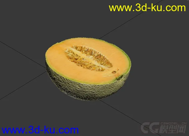 半个哈密瓜 half melon模型的图片1