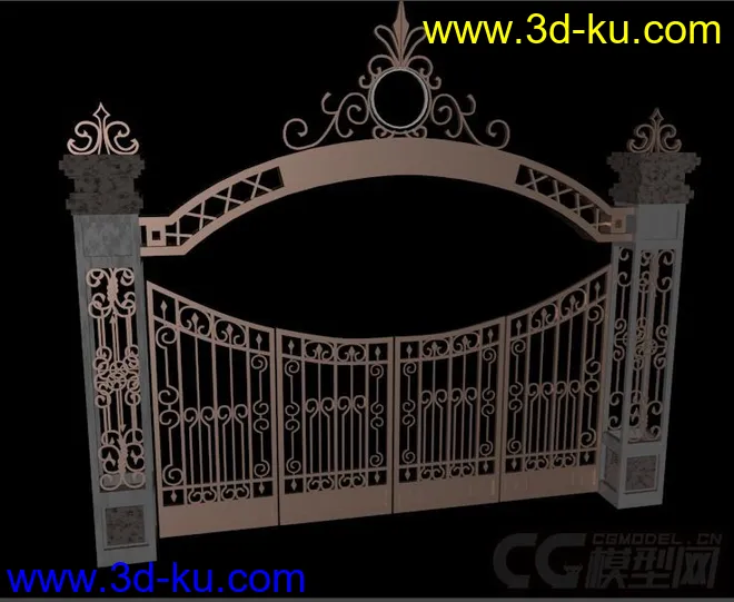 欧式铁门  gate模型的图片1