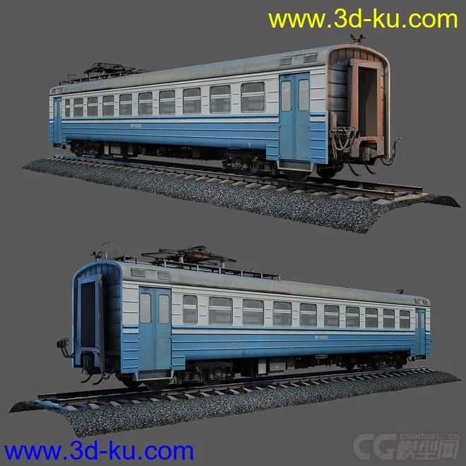 火车 列出-轨道-石子 一套完整文件模型的图片8