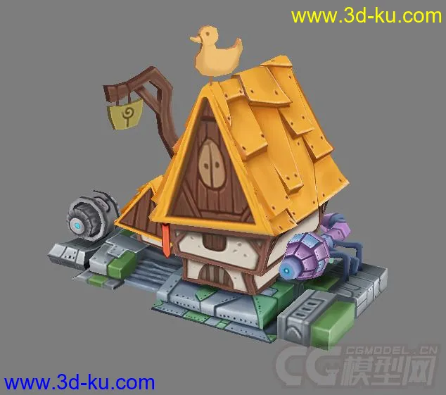 好几个Q版小房子模型的图片2