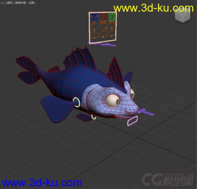 Q版鱼，免费带绑定模型的图片1