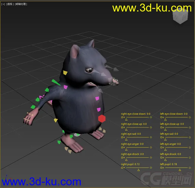 Q版老鼠，带绑定模型的图片1