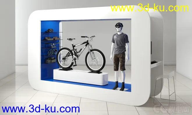 户外店，运动店，自行车，展架模型的图片1