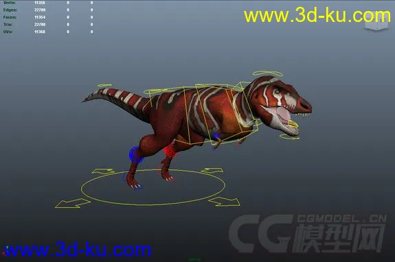 恐龙，带绑定模型的图片2