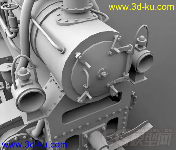 火车头，白模模型的图片4