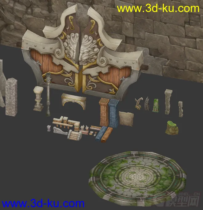 狩龙战纪 场景模型石墙 石头柱子的图片3
