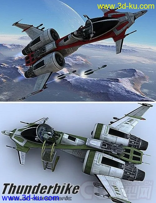 免费 精细的科幻系列之—未来飞机模型的图片1