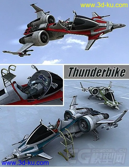 免费 精细的科幻系列之—未来飞机模型的图片3