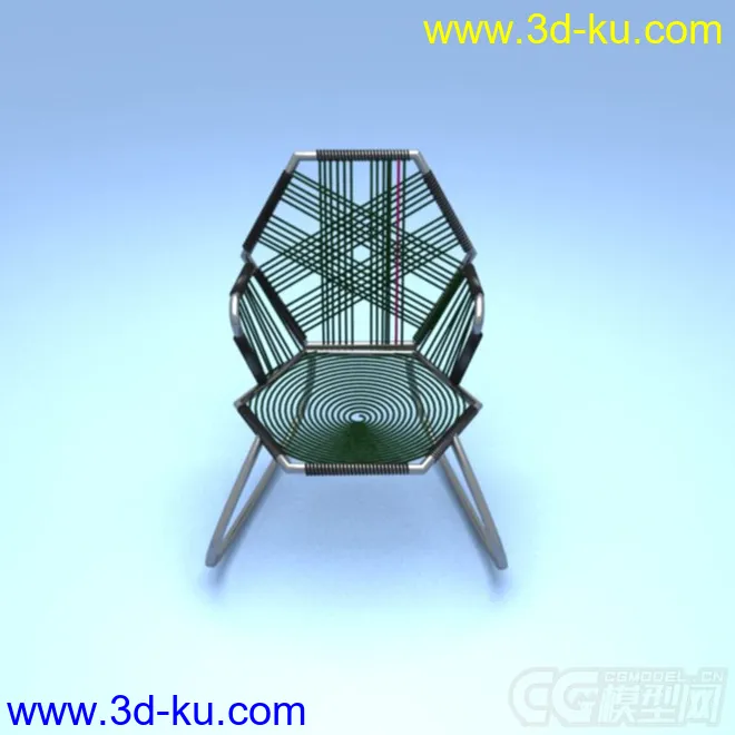 钢架藤椅模型的图片1