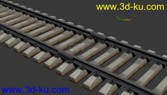 很写实的火车轨道 铁轨  rail track railway模型的图片1