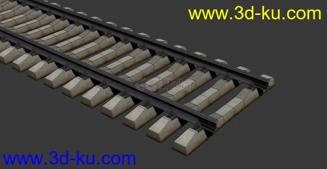 很写实的火车轨道 铁轨  rail track railway模型的图片2