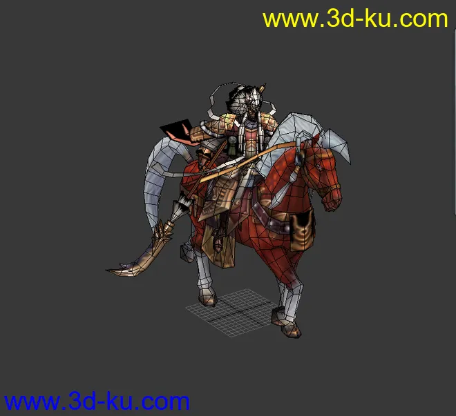 马背上的王者，骑兵模型10几个动作源文件模型带贴图的图片3
