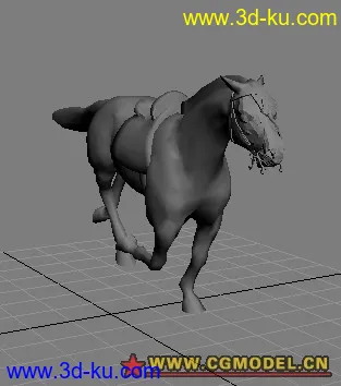 写实类 马的模型 加绑定 奔跑动作的图片1