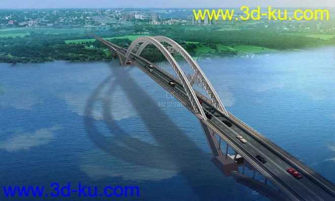 场景 模型下载  max  斜拉桥 创意桥设计 白天 夜景的图片4