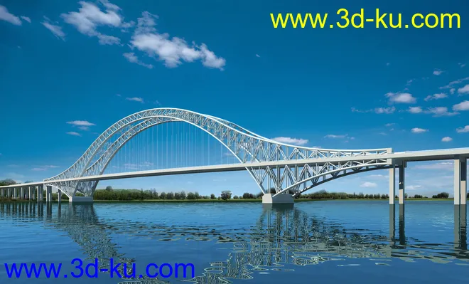 场景 模型下载  max  斜拉桥 创意桥设计 白天 夜景的图片6