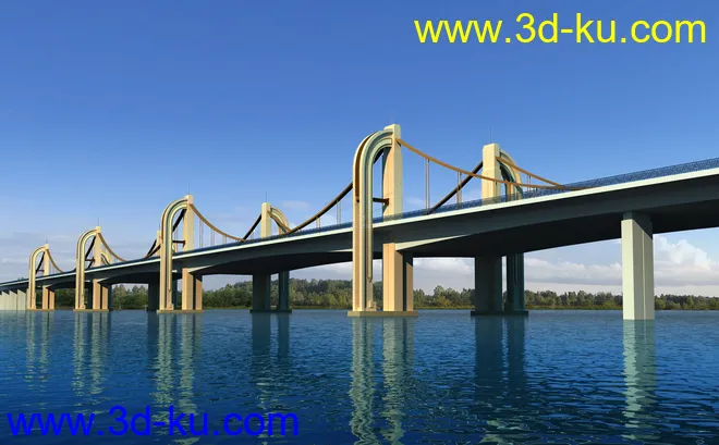 场景 模型下载  max  斜拉桥 创意桥设计 白天 夜景的图片10