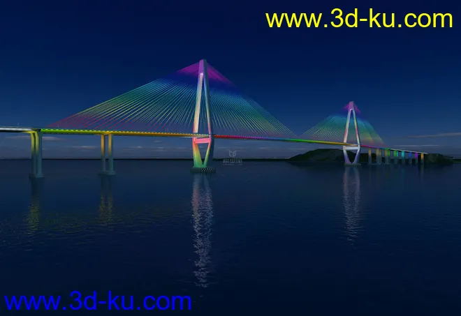 场景 模型下载  max  斜拉桥 创意桥设计的图片1