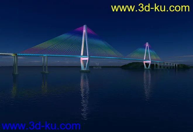 场景 模型下载  max  斜拉桥 创意桥设计的图片2
