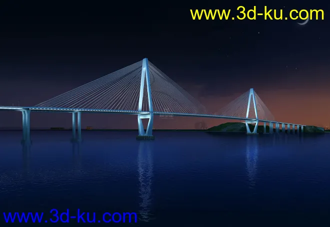 场景 模型下载  max  斜拉桥 创意桥设计的图片3