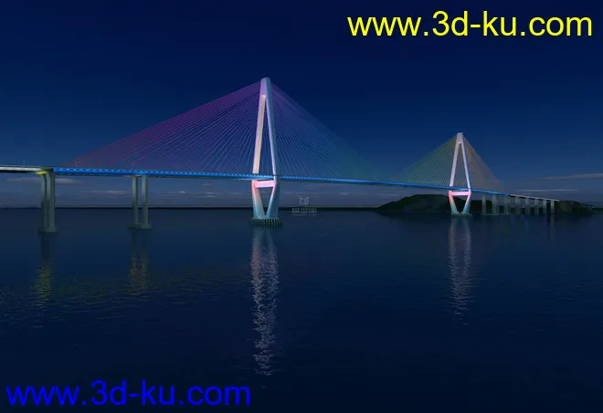 场景 模型下载  max  斜拉桥 创意桥设计的图片4