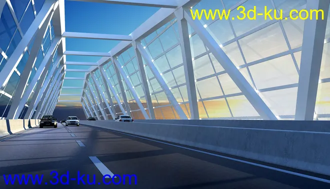 场景 模型下载  max  创意桥设计 白天 夜景的图片1