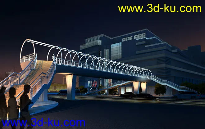 天桥 场景 模型下载  max  创意桥设计 白天 夜景的图片3