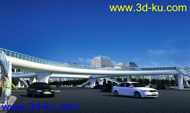 天桥 场景 模型下载  max  创意桥设计 白天 夜景的图片18