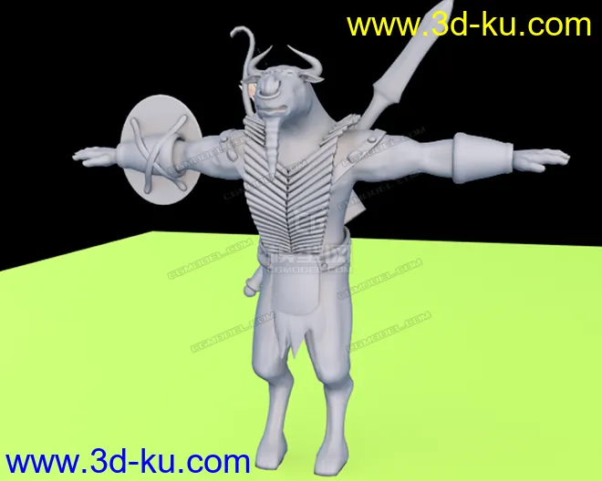 牛头战士3D模型的图片1