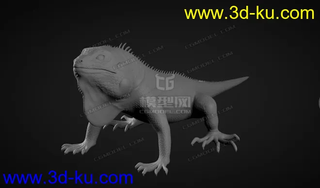 绿鬣蜥 粗模  蜥蜴 粗模 雕刻可用模型的图片3